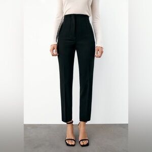 ZARA Pants with a High Waist Black